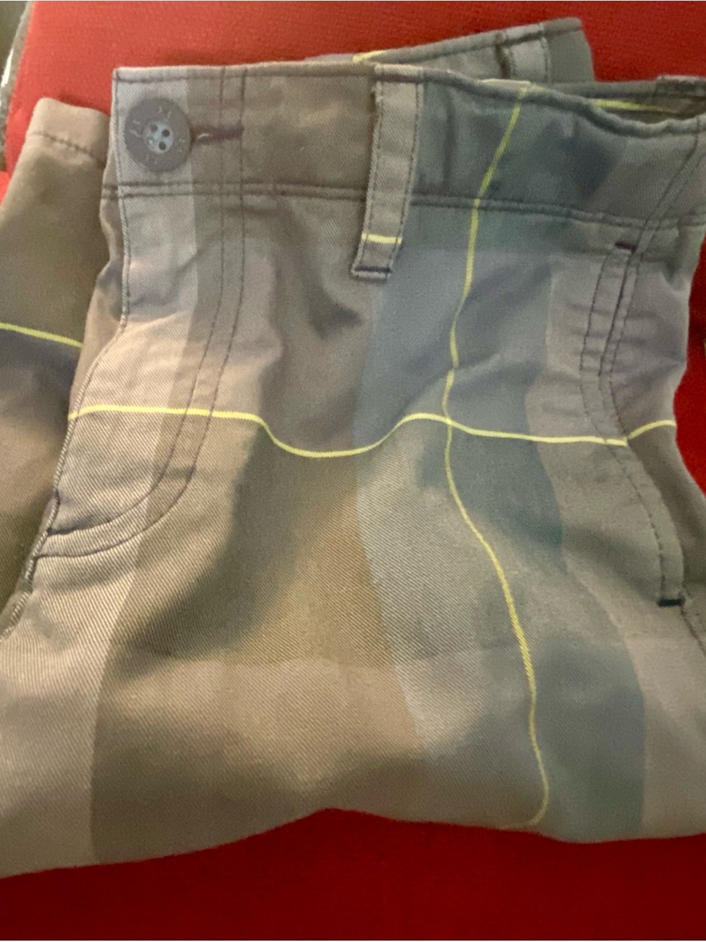 Under Armour Gray Shorts with Yellow Accent Lines
